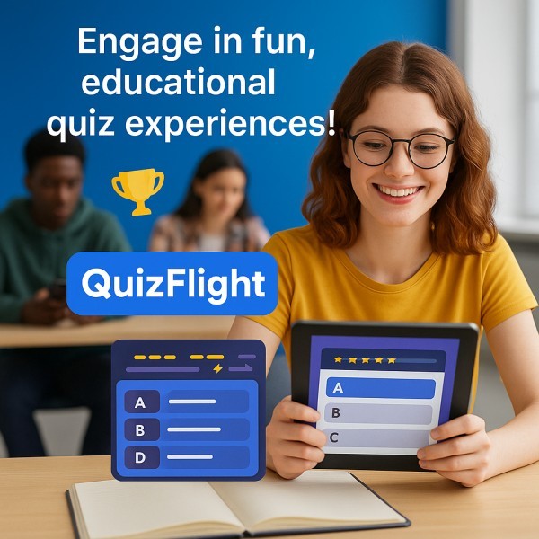 Student engaging with QuizFlight educational quiz experience